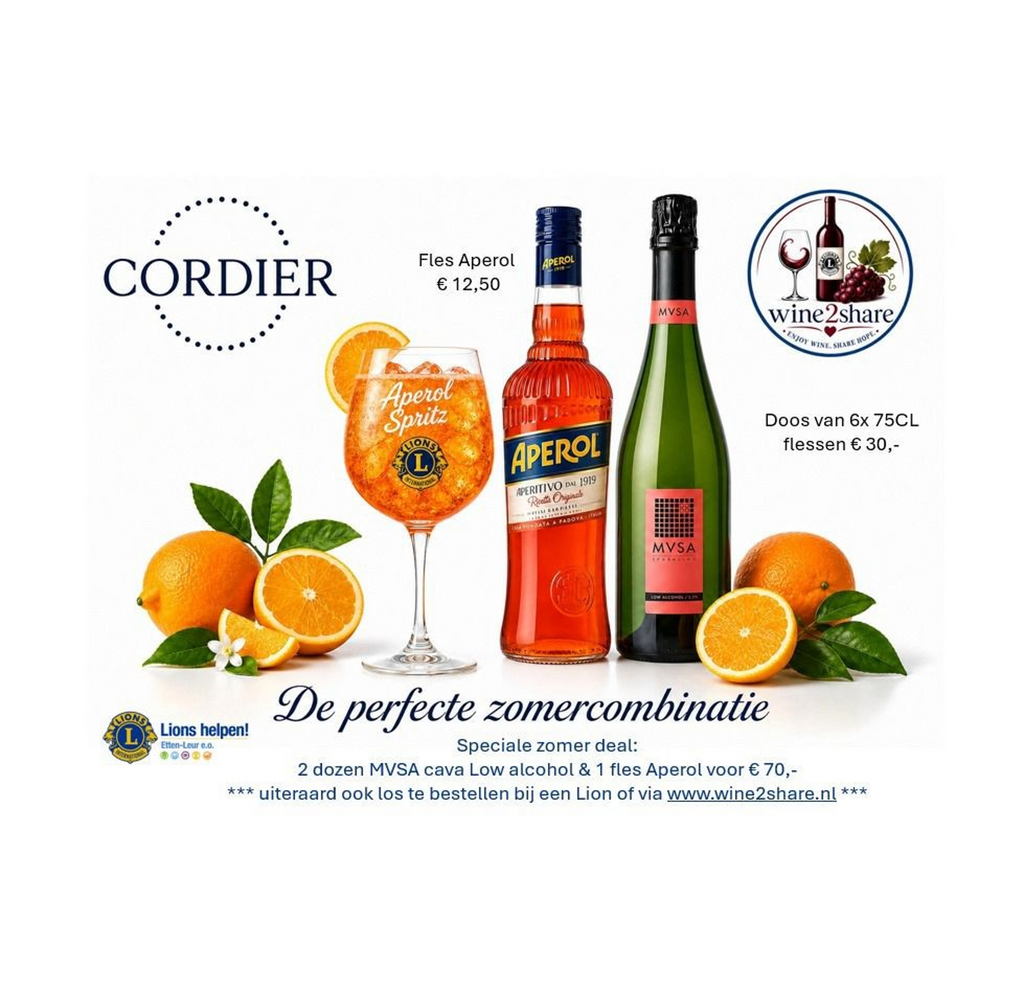 Combinatie 2 dozen MVSA Cava Low Alcohol + 1 fles Aperol